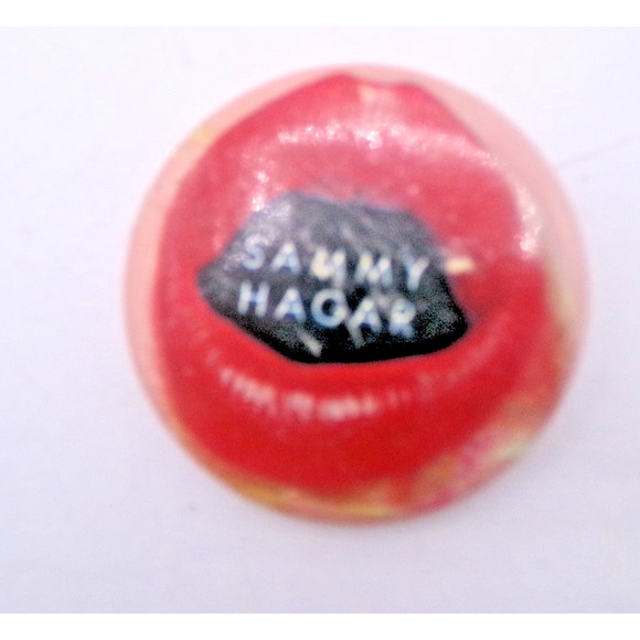 Vintage Sammy Hagar Lips Button Pinback Rock and Roll Rockstar Pin Jewelry - Picture 2 of 6
